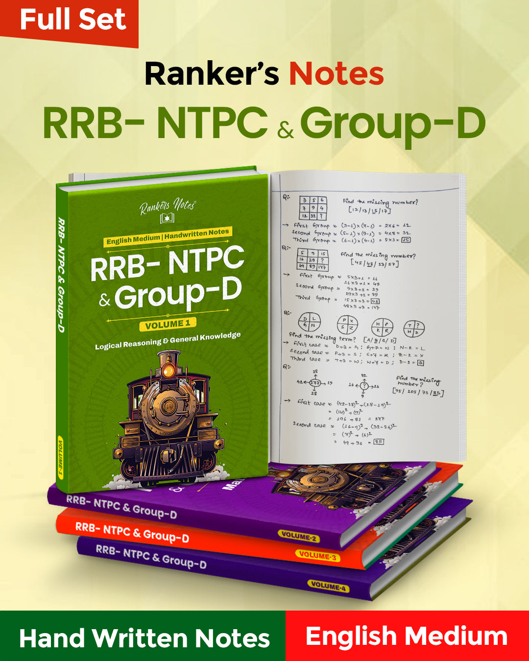 RankersNotes -RRB NTPC Gr-D RPF Constable Technician Handwritten Notes -English Medium