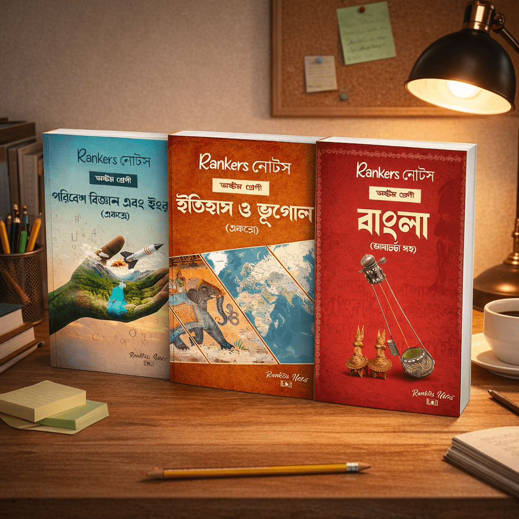 CLASS 8 – COMPLETE 3 NOTES SET (WEST BENGAL BOARD) HISTORY & GEOGRAPHY | ENVIRONMENT & SCIENCE | ENGLISH & BENGALI (WITH LANGUAGE PRACTICE) - Rankersnotes