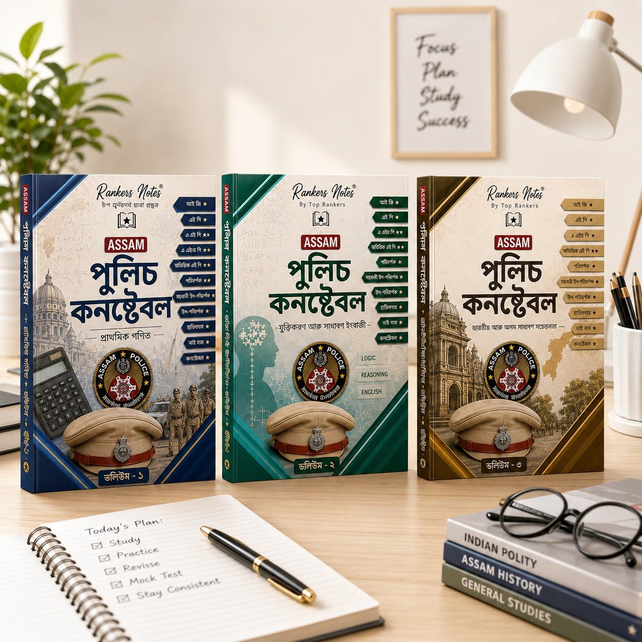 অসম আৰক্ষী — Rankers Notes অসমীয়া মাধ্যমৰ বাবে ৩খন কিতাপৰ সম্পূৰ্ণ প্ৰস্তুতি পেকেজ - Rankersnotes